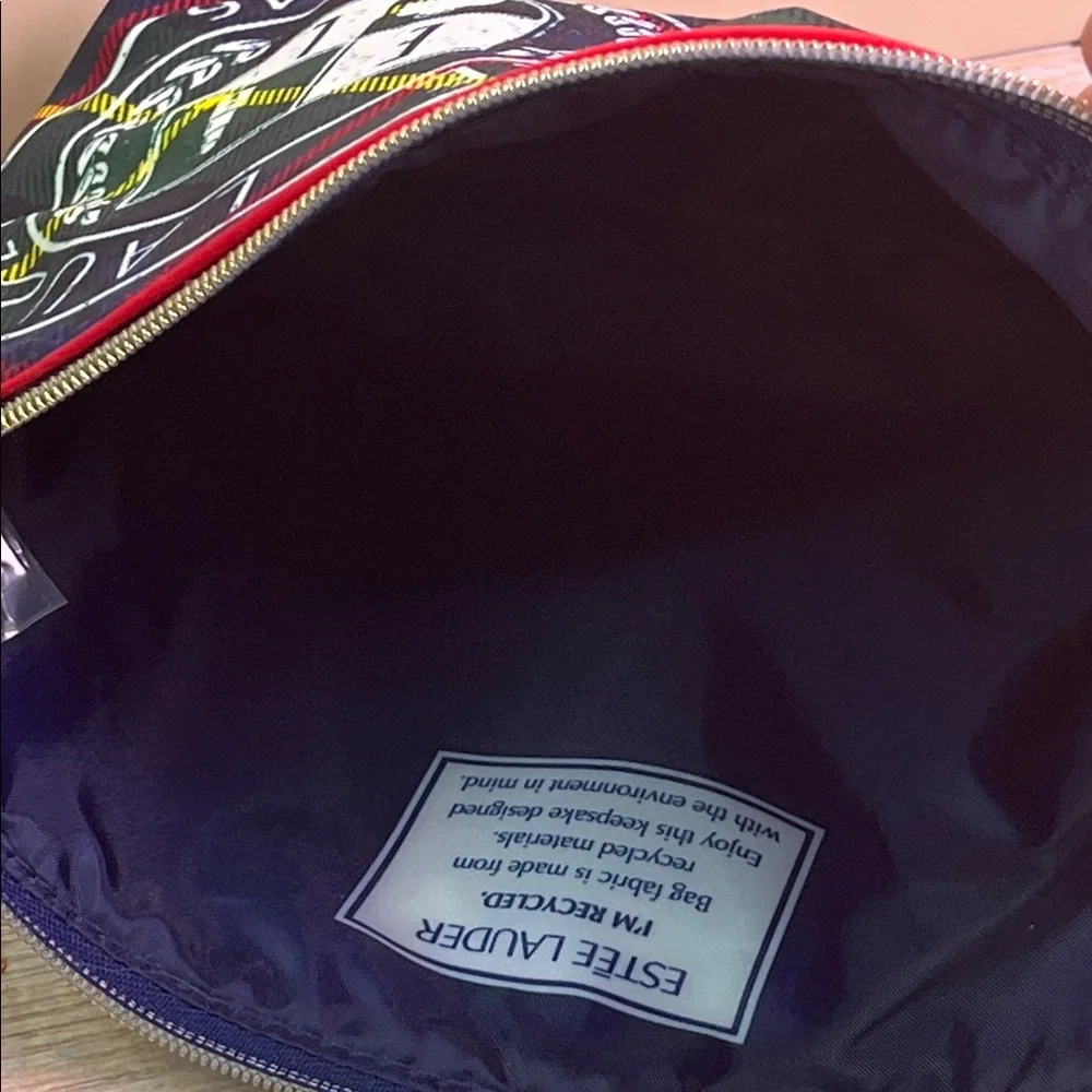 Estee Lauder Plaid Toiletry Bag - Red, Black, Yellow, Green- NWOT
